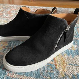 JCrew Faux-suede high top sneakers